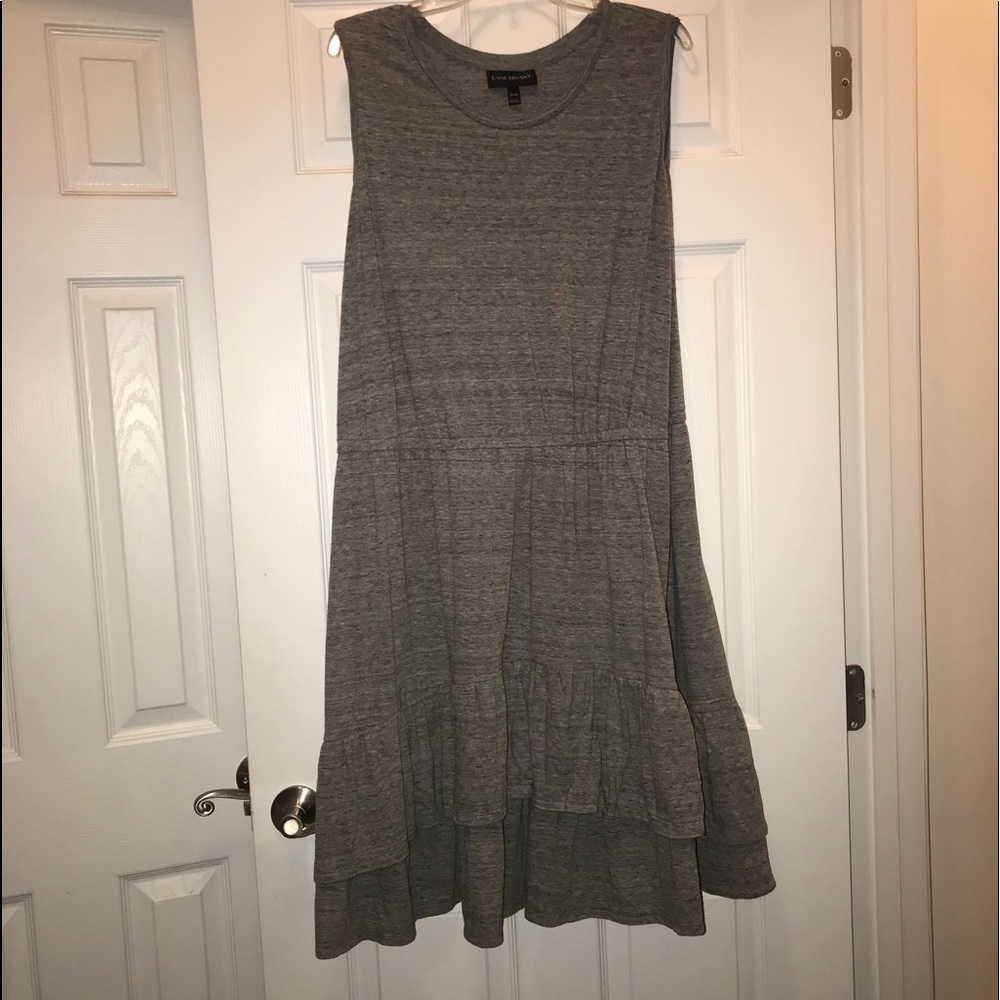 FINAL MARKDOWN Grey tank dress with ruffle bottom
